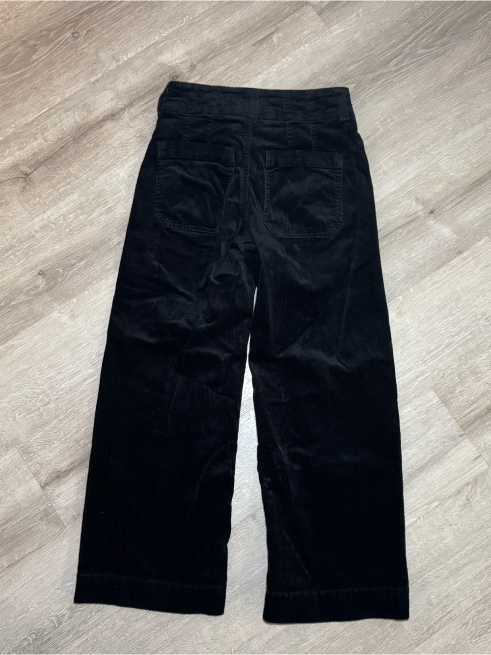 Anthropologie Maeve The Colette Corduroy Cropped Wide Leg Pants Black 25P - Picture 5 of 5
